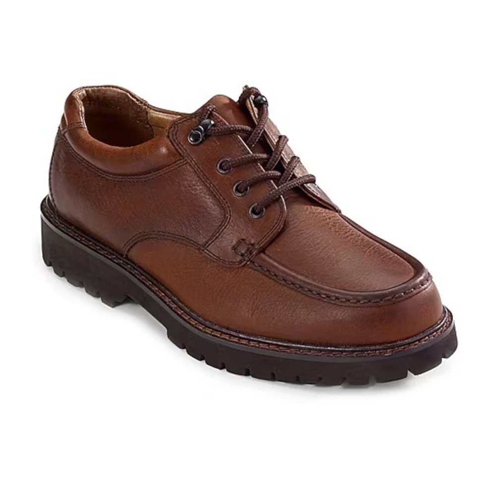 Dockers Mens Glacier Brown Synthetic Leather Rugged Casual Oxford Shoes Size 8